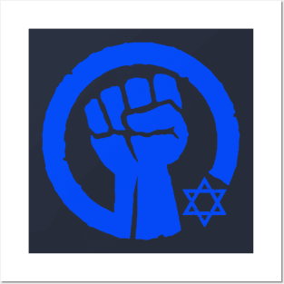 I stand with Israel - Solidarity Fist (blue on blue) Posters and Art